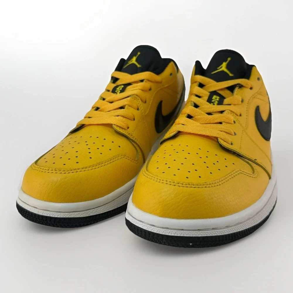 Nike Air Jordan 1 Low University Gold Black White 553558-700 Men's Size 9